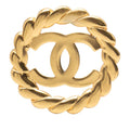 CC Gold Plated Round Brooch