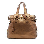 Metallic Calfskin Muse Satchel