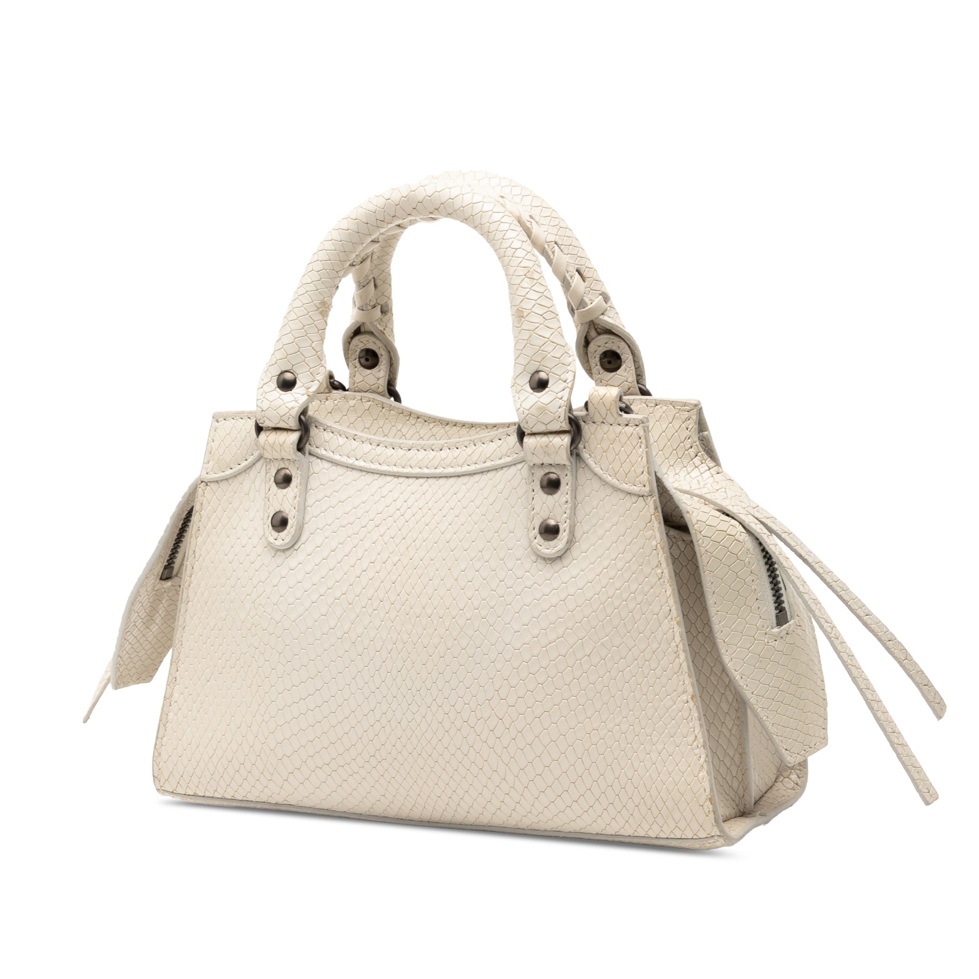 Mini Python Embossed Calfskin Neo Classic City Satchel