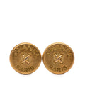 Gold Plated Round Button Clip On Earrings