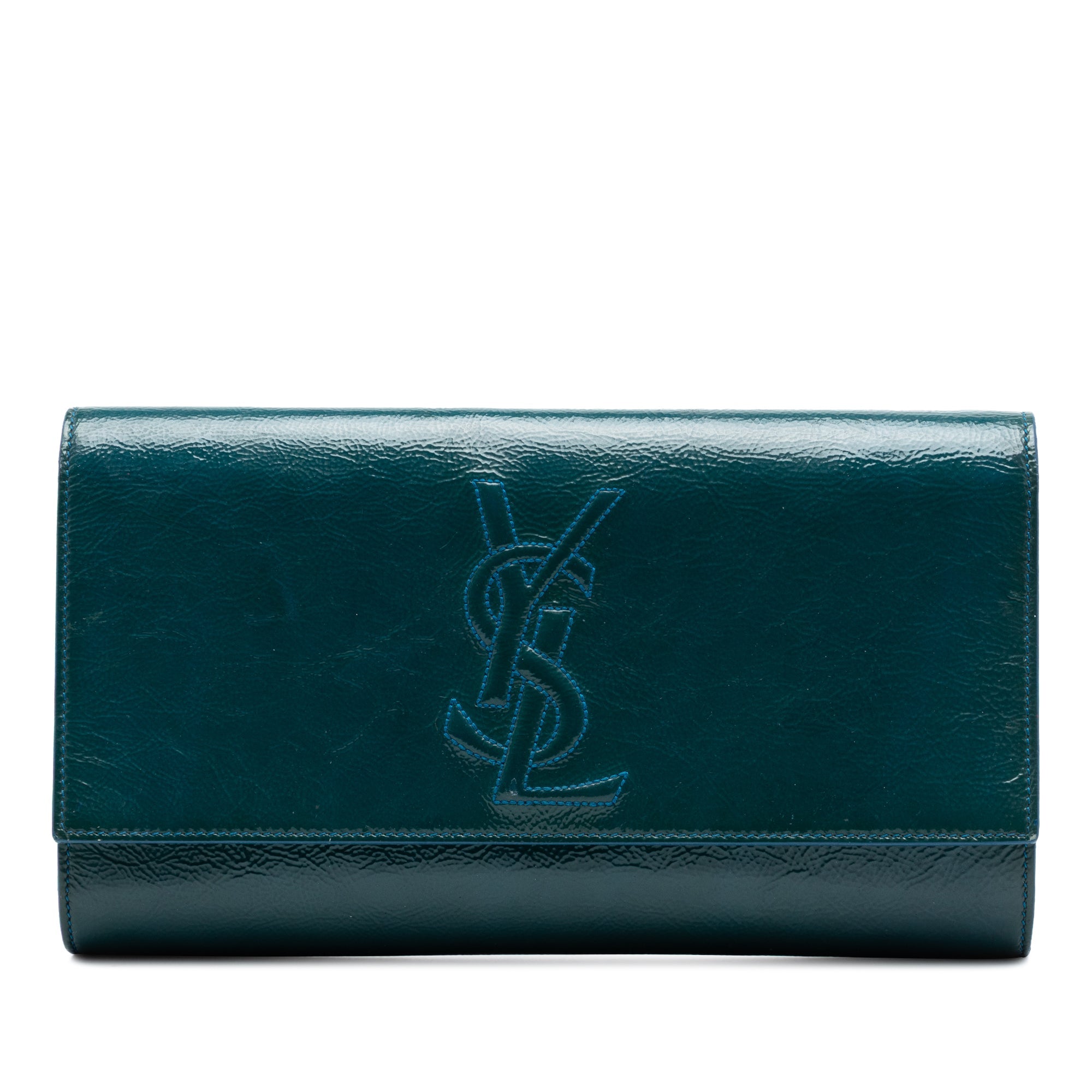 Large Textured Patent Belle De Jour Clutch