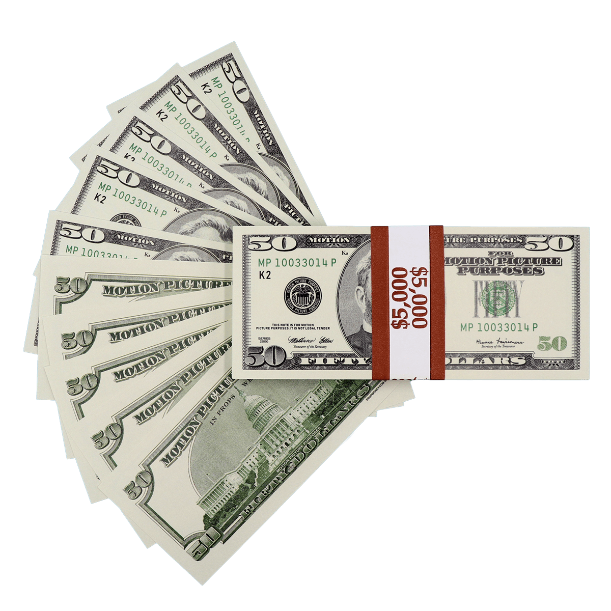$5,000 Full Print 2000 Series Stack By Prop Money Inc.