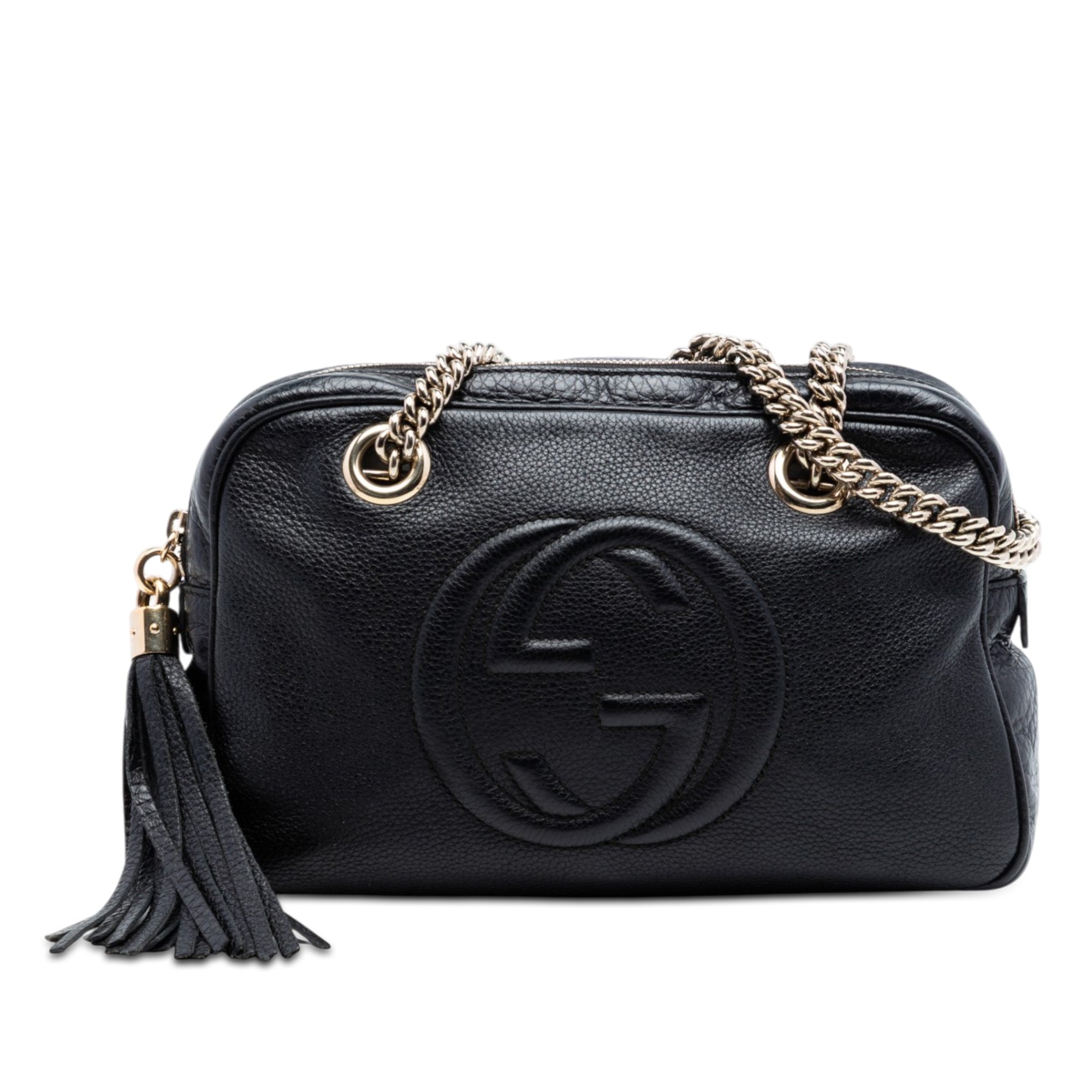 Pebbled Leather Soho Chain Zip Shoulder Bag