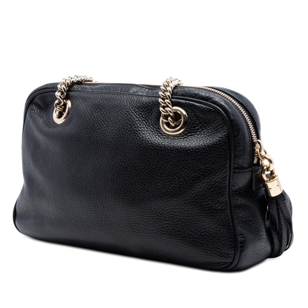 Pebbled Leather Soho Chain Zip Shoulder Bag