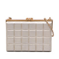 Chocolate Bar Metallic Lambskin Frame Clutch with Chain
