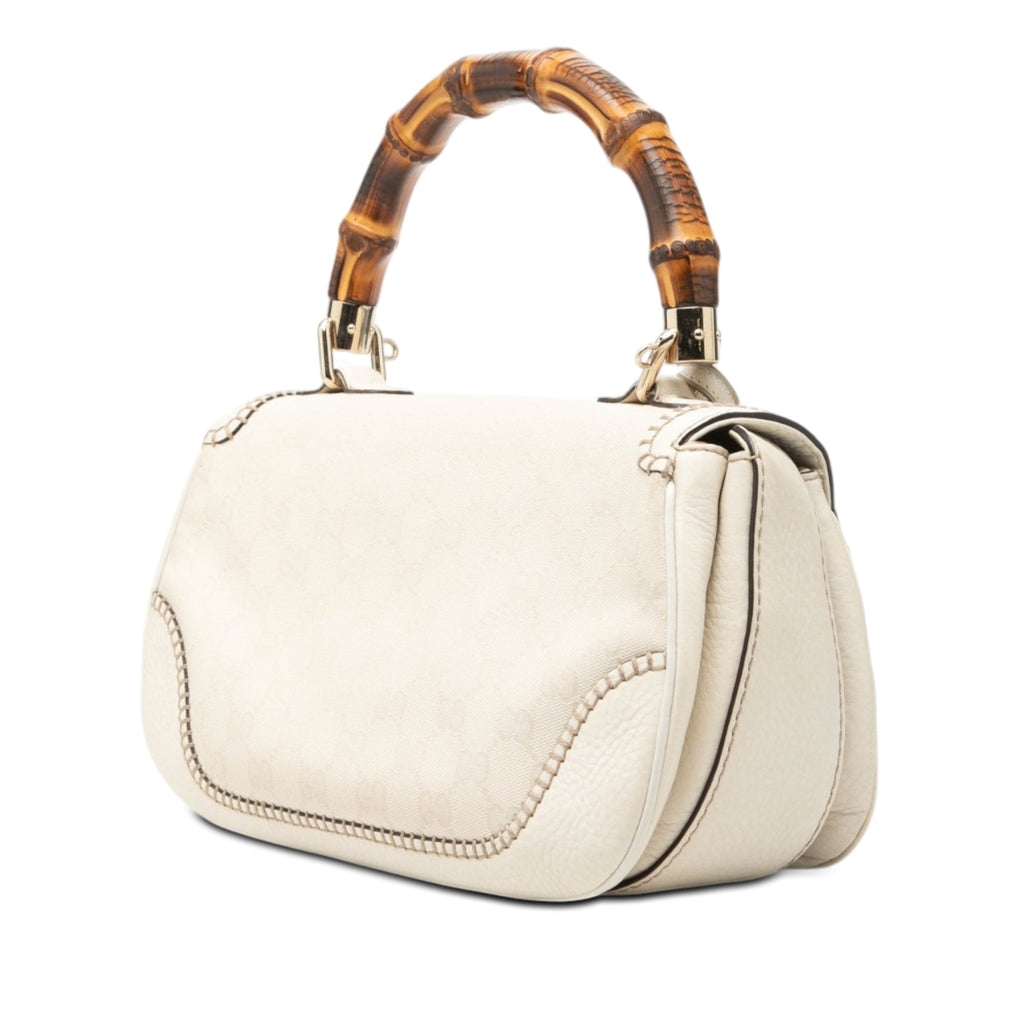 Medium GG Canvas New Bamboo Satchel