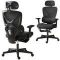 Ergonomic Mesh Desk Chair with 3D Armrests, Rotatable Headrest & Adjustable Lumbar Support for Home Office, Black