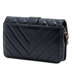 Mixed Quilt Calfskin Golden Class Wallet on Chain