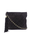 Quilted Suede Tassel Crossbody