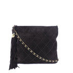 Quilted Suede Tassel Crossbody