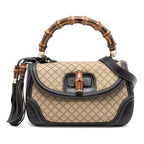 Medium Diamante Canvas New Bamboo Satchel