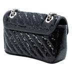 Small GG Marmont Matelasse Diagonal Sequin and Leather Torchon Shoulder Bag