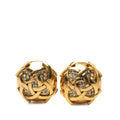 CC Gold Plated Round Strass Clip On Earrings
