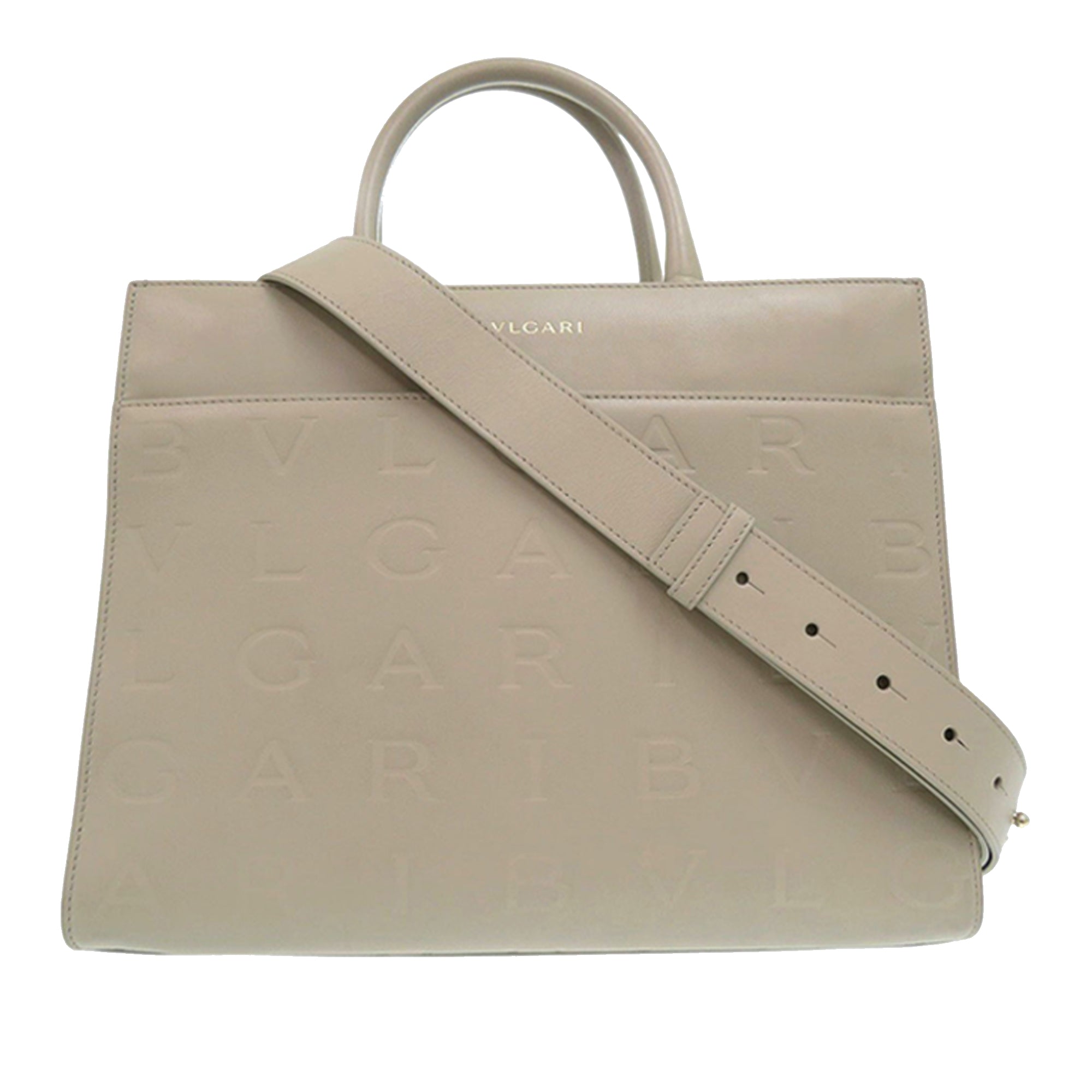 Embossed Leather Logo Infinitum Tote