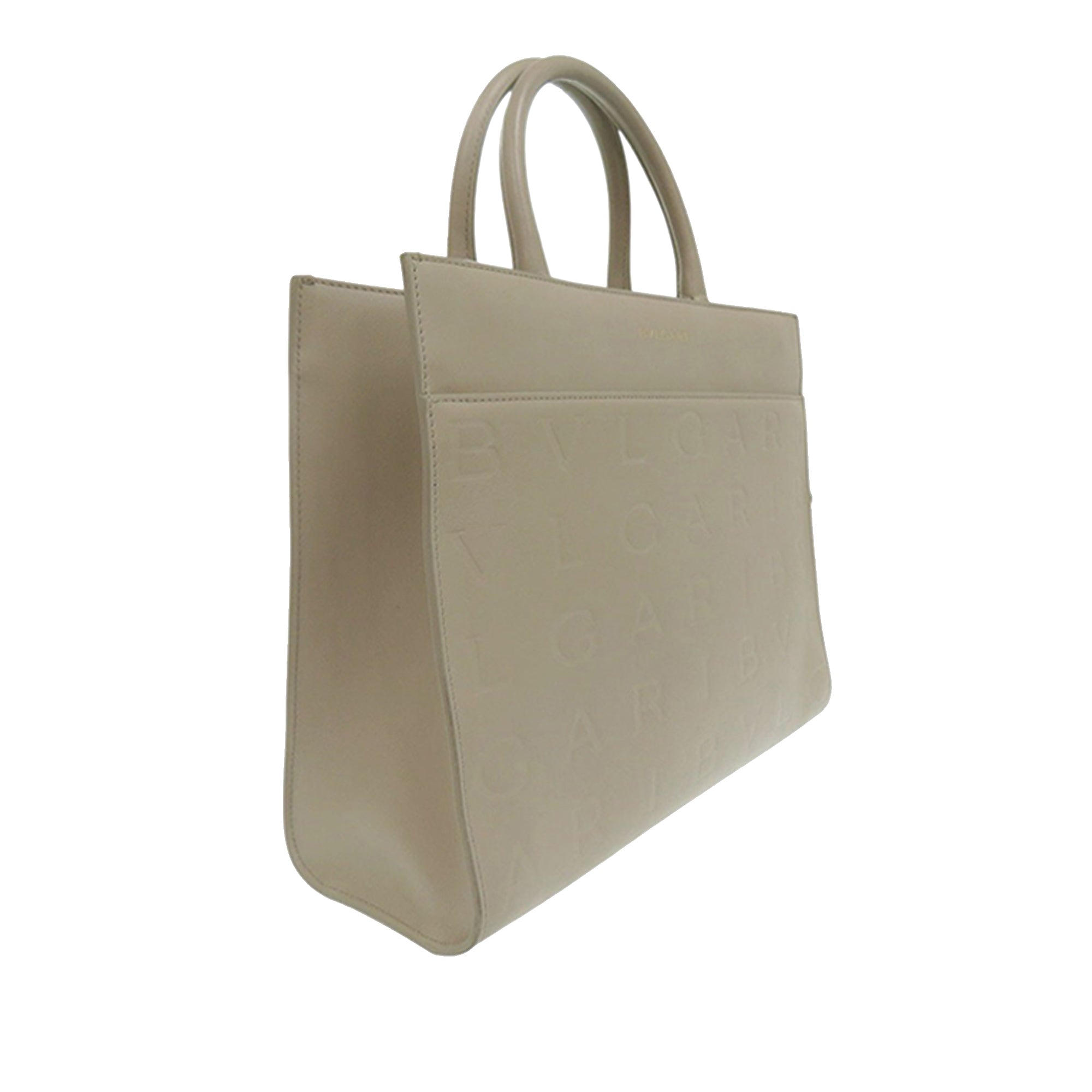 Embossed Leather Logo Infinitum Tote