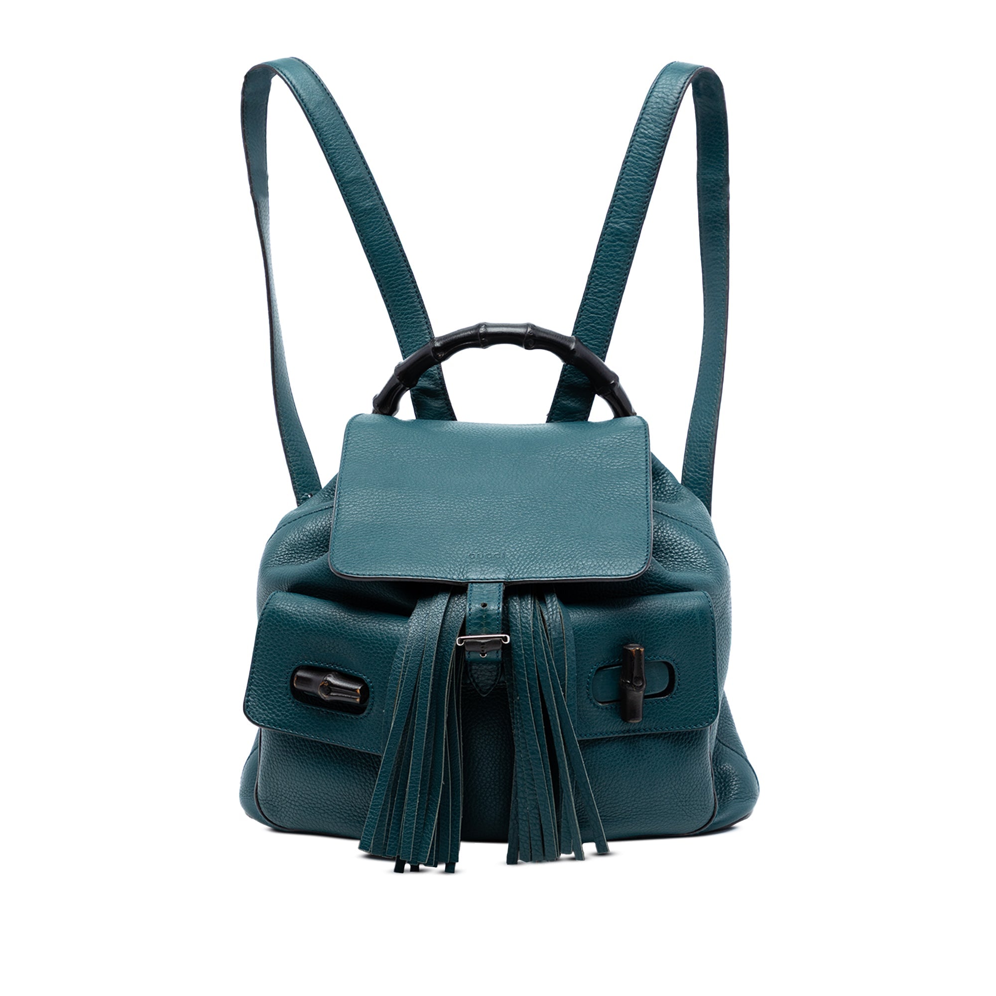Leather Bamboo Tassel Backpack