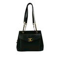 CC Caviar Front Pocket Chain Tote
