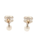 CC Gold Plated Crystal and Faux Pearl Push Back Earrings