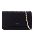 Bicolor Satin Diamond Stitch Wallet On Chain