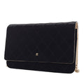 Bicolor Satin Diamond Stitch Wallet On Chain