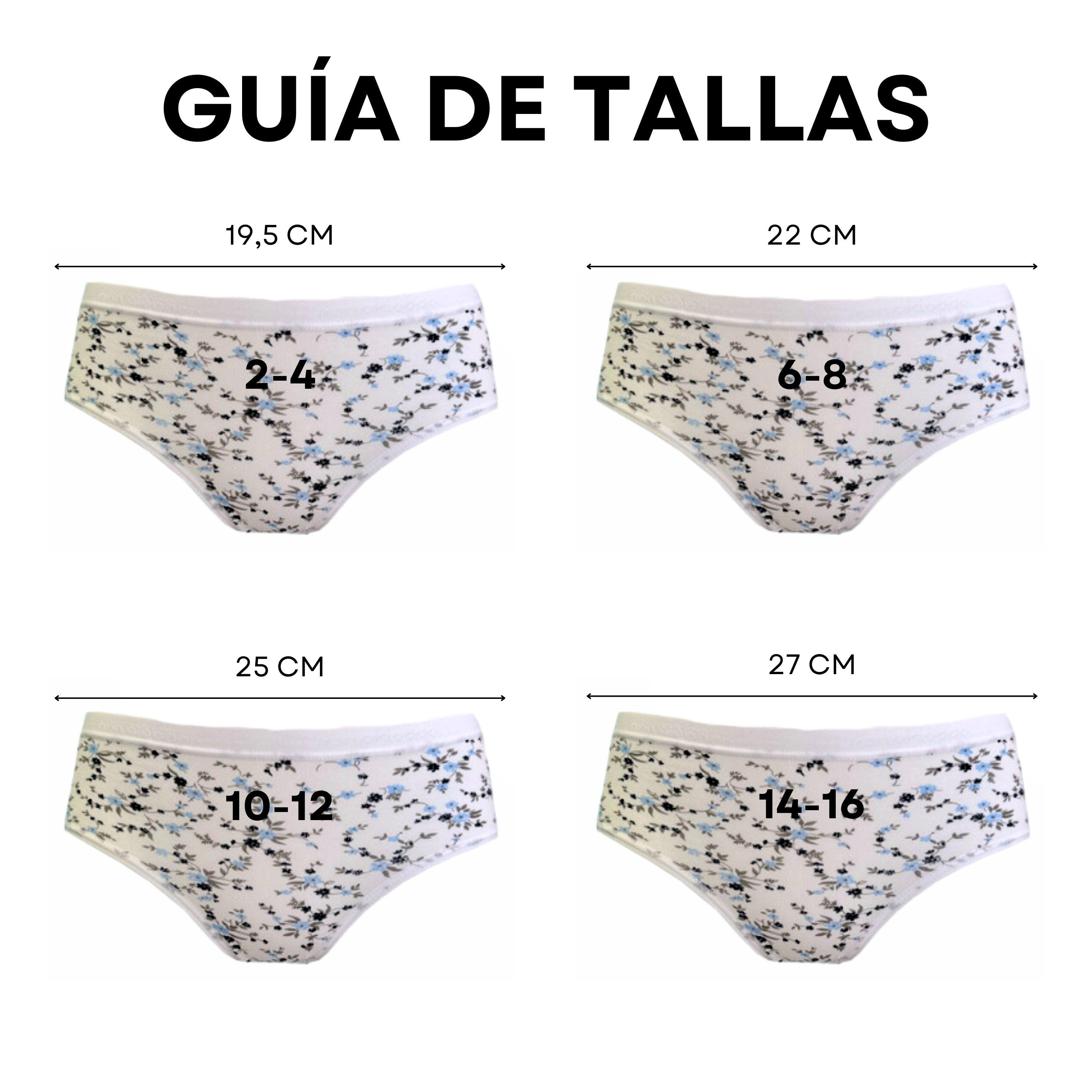 Don Algodon Kids | Pack de 6 Braguitas Estampadas con Flores Para Niña | Transpirables
