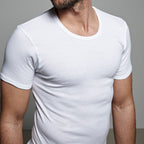 DON ALGODON | Camiseta Interior de Manga Corta Blanca | 100% Algodon | Transpirable | 4 Tallas | Se Adapta al Cuerpo | Suave y Confortable | Acabados Reforzados | Hilo Compacto
