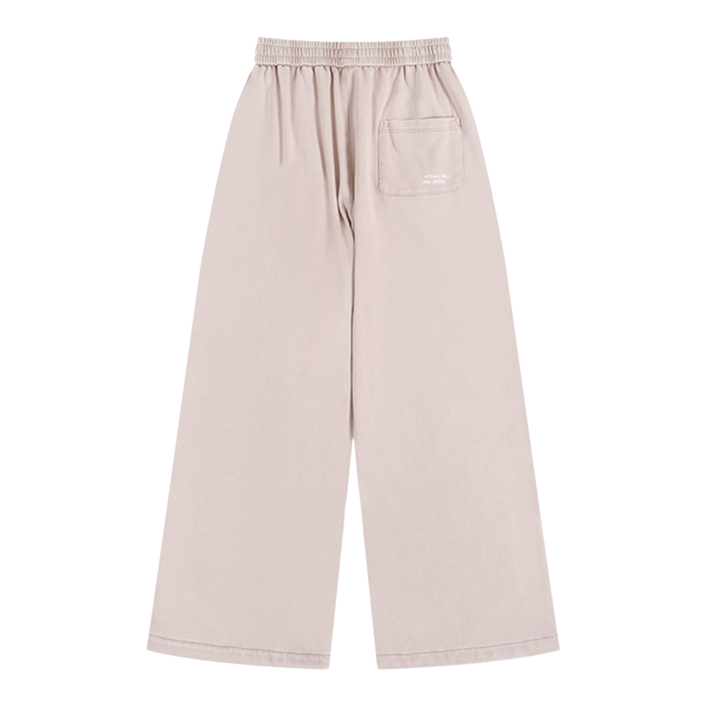 Washed Beige Wide Leg Joggers