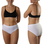 FEVI | Pack de 6 Braguitas Tiro Medio-Alto | en 1 o 3 Colores Diferentes: Blanco, Negro y Beige | Elásticas y Cómodas | Para Uso Diario
