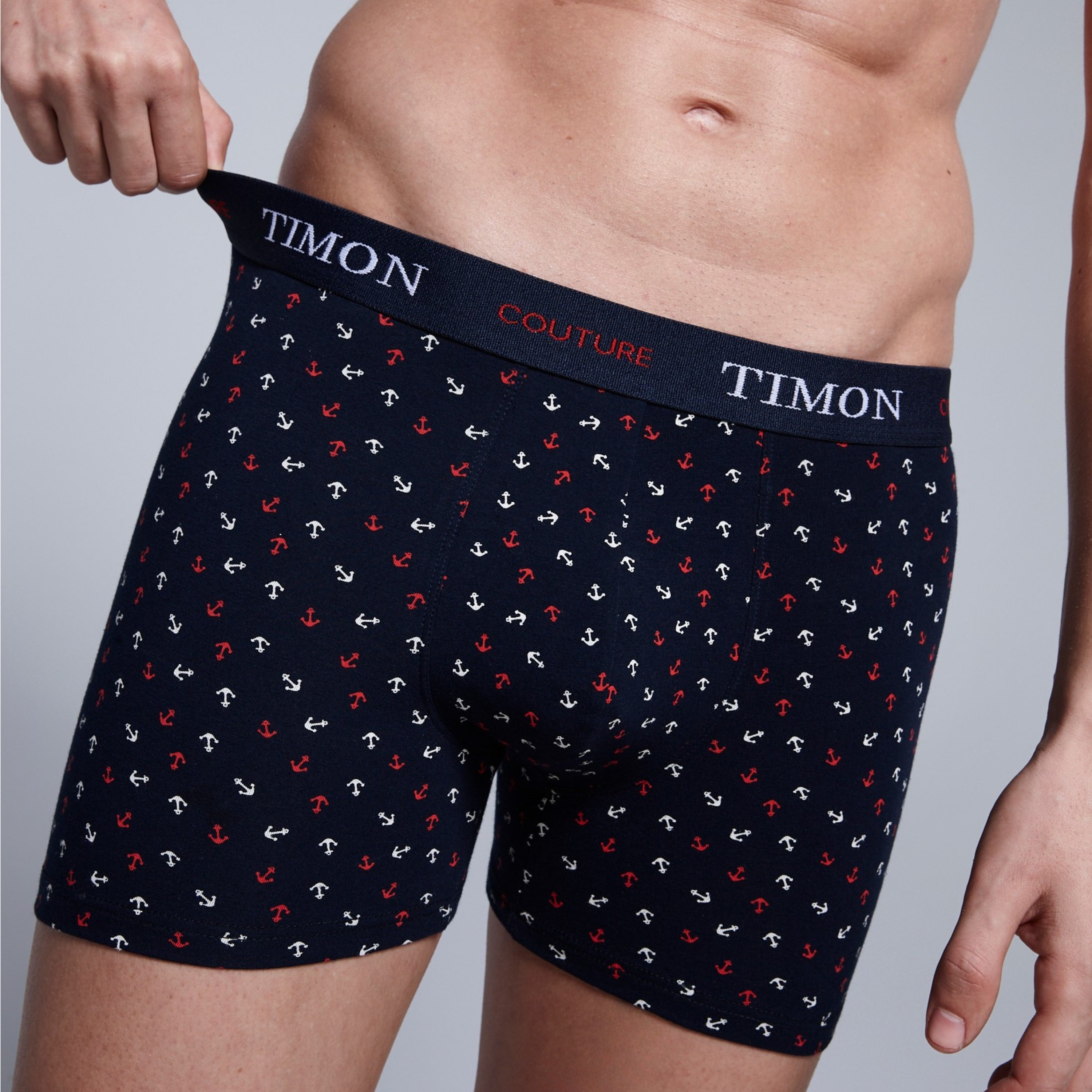 TIMON | Pack de 12 Boxers Para Hombre | 93 % Algodón | 3 Colores: Negro, Marino, Verde 3 Estampados con Anclas | Cintura Elástica | Máximo Confort | 5 Tallas: S, M, L, XL, XXL