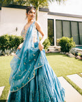Blue Meadow Lehenga By KYNAH, Luxury Indian Fashion & Bridal Wear