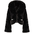 Hooded Fur Jacket With Cutouts