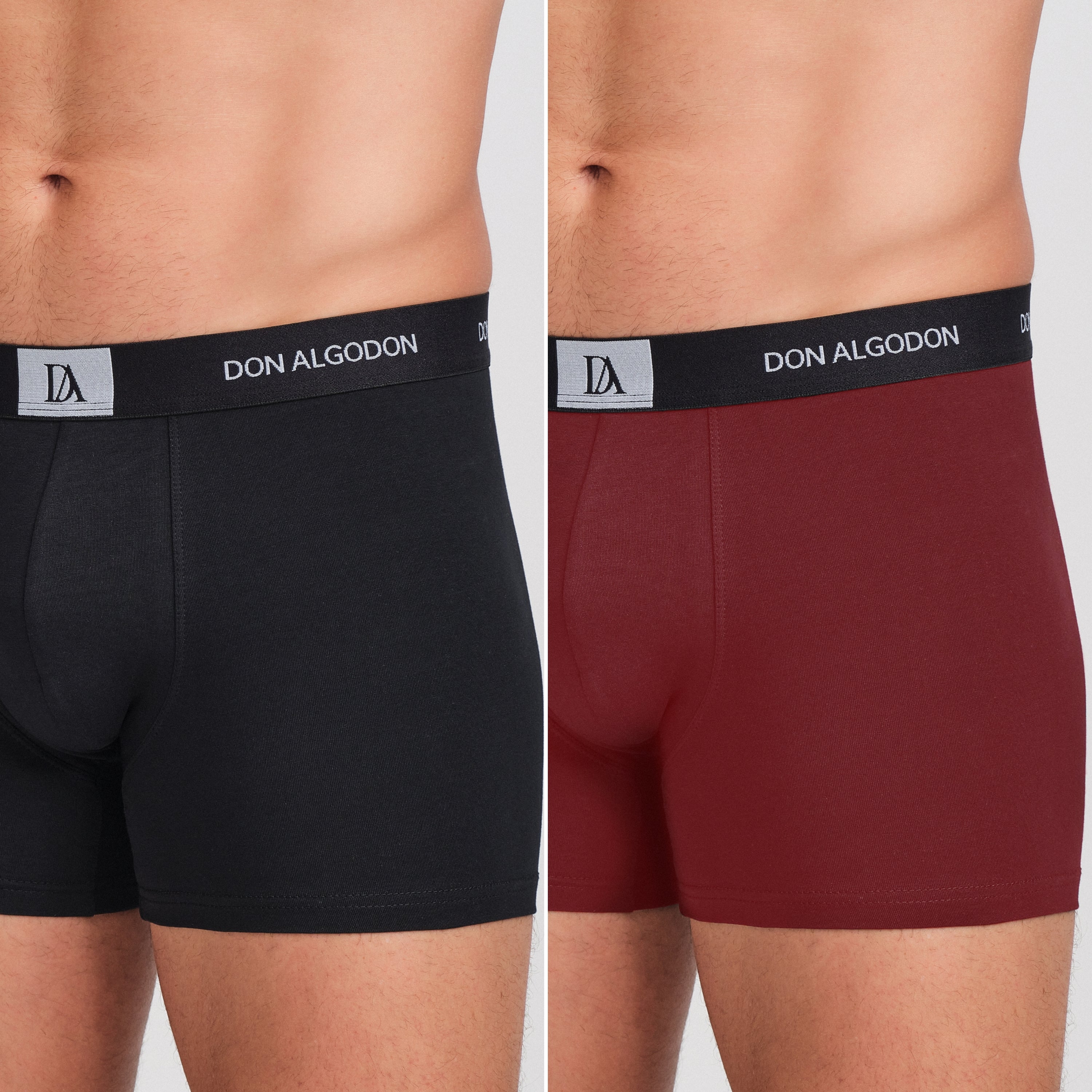 DON ALGODON | Pack de 6 Boxers Para Hombres | 6 Colores Diferentes: Negro, Azul, Gris, Teja, Azulado, Verde | Elegantes y Cómodos | 93% Algodón | 5 Tallas: S, M, L, XL, XXL | Para Uso Diario | Cintura Elástica | Transpirables y Suaves