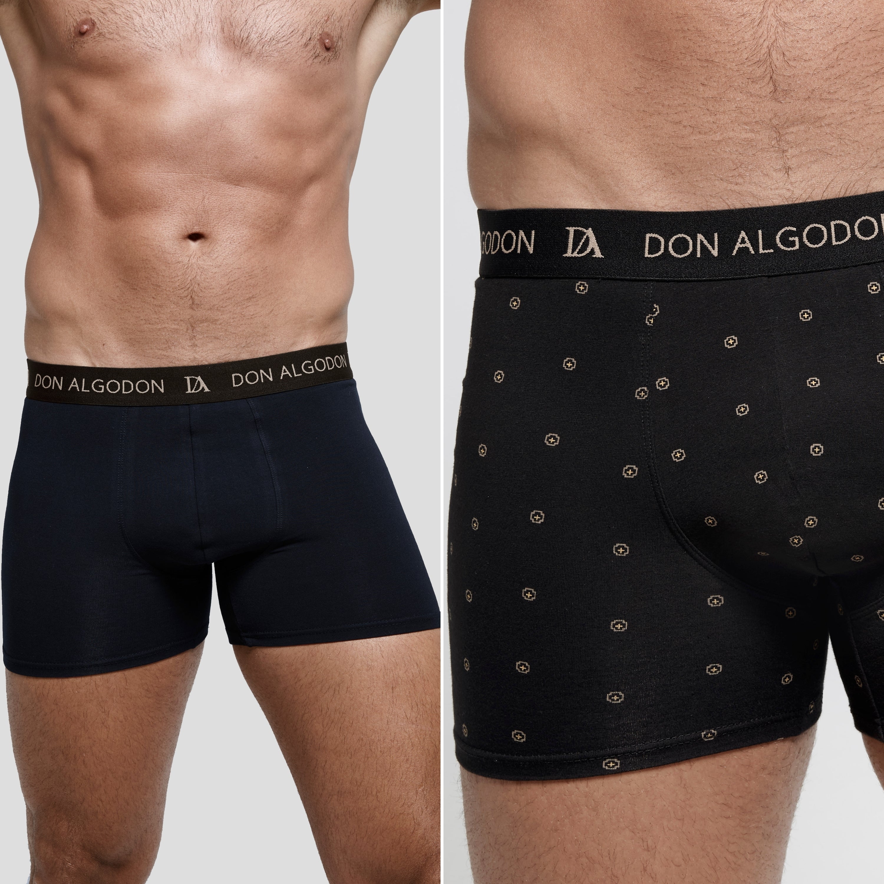 DON ALGODON Pack 12 Bóxers Hombre | Suaves y Transpirables | 2 Unidad por Color | 6 Estampados y 6 Lisos