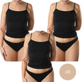 FEVI | Pack de 6 Camisetas de Tirantes en 1 o 3 Colores: Blanco, Negro, Beige | Talla Única de la S a la L