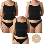 FEVI | Pack de 6 Camisetas de Tirantes en 1 o 3 Colores: Blanco, Negro, Beige | Talla Única de la S a la L