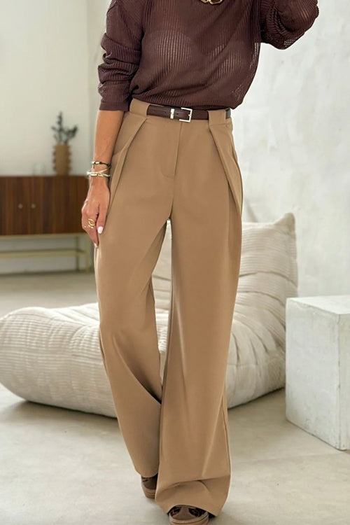 High Waist Tailored Wide Leg Trousers
