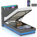 3ft Ottoman Bed with Hydraulic Lift, LED App-Control & USB Charging, Dark Grey