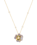 Sicis Jewels Sapphire Flower Pendant Necklace — Gold