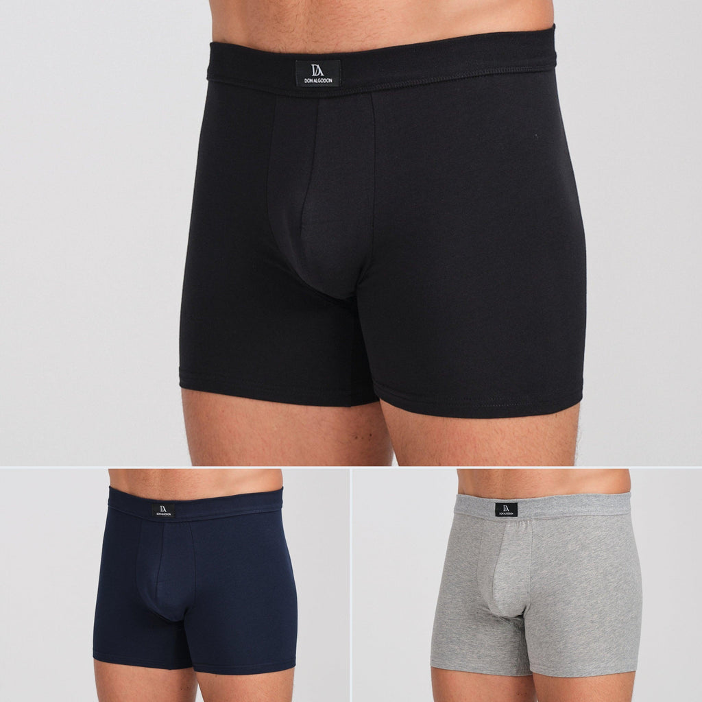 Don Algodon Premium | Pack de 4 Boxers Para Hombre | Cintura de Canalé | Refuerzo con doble tela | Calidad Premium