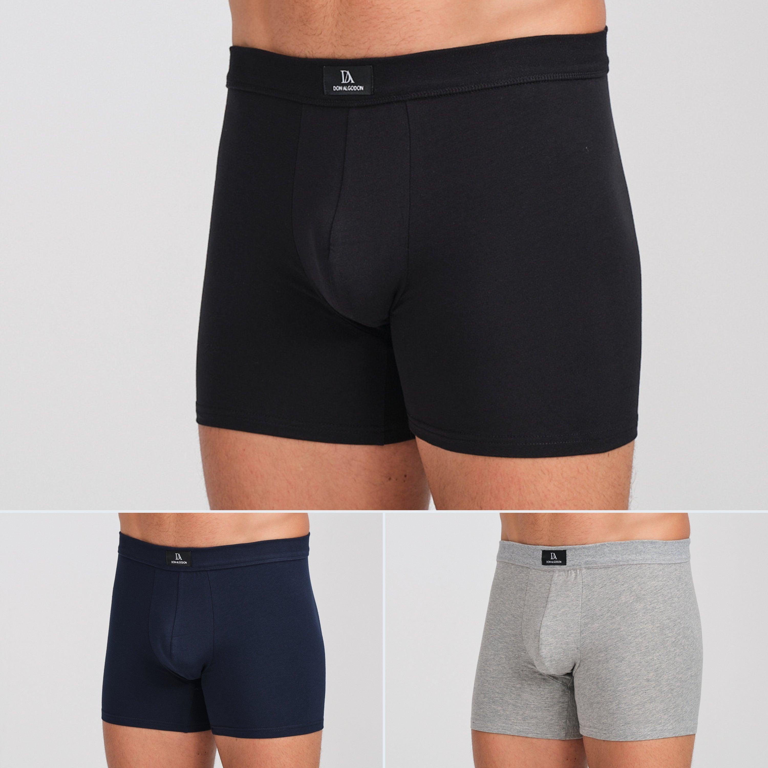 Don Algodon Premium | Pack de 4 Boxers Para Hombre | Cintura de Canalé | Refuerzo con doble tela | Calidad Premium
