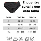 Don Algodon | Pack 6 Slips Lisos | Negros con Cintura a Colores | Transpirables