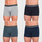 Don Algodon | Pack 12 Bóxers para Hombre Lisos | 6 Negros, 2 Marinos, 2 grises y 2 verdes