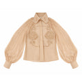 Embroidered Rose Shirt | Beige