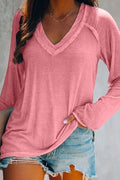 V Neck Long Sleeves Cozy Top