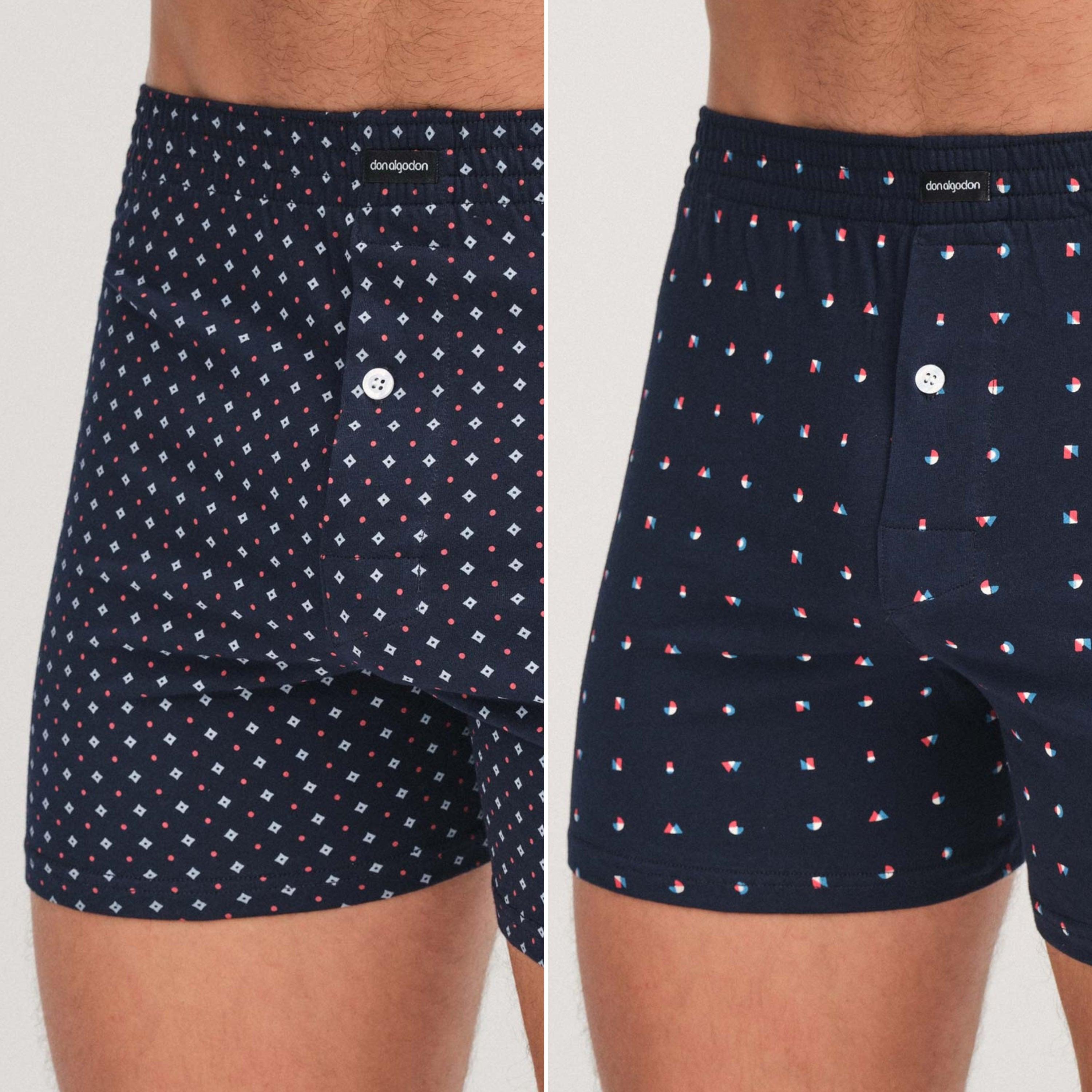 Don Algodón Premium | Pack de 6 Boxers Apertura con Botón Para Hombres | 100% Algodón | Transpirables | Máxima Calidad
