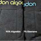 Don Algodon | Pack 12 Boxers para Hombre | Negros con Cintura de Colores | Transpirables