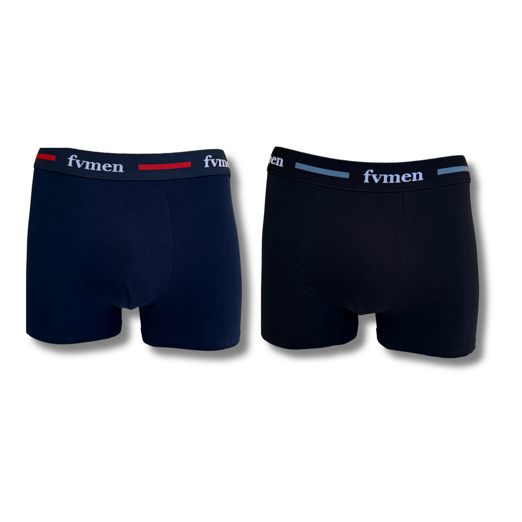 FEVI | Pack 6 Bóxers Hombre Algodón | Colores: Negro, Antracita, Gris, Verde, Marino, Azul