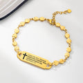 Pulsera personalizada versículo de la Biblia con texto grabado Dainty Joyería Cumpleaños Anniversar Regalo para Cristianos Mujeres