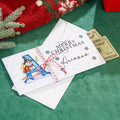 Personalizado Feliz Navidad Muñeco de Nieve Inicial Monedero Tarjetero con Nombre y Sobre Regalo de Navidad para la Familia Niños