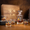 Juego de 4 copas de whisky personalizadas con nombre y número, regalo de cumpleaños para los amantes del fútbol
